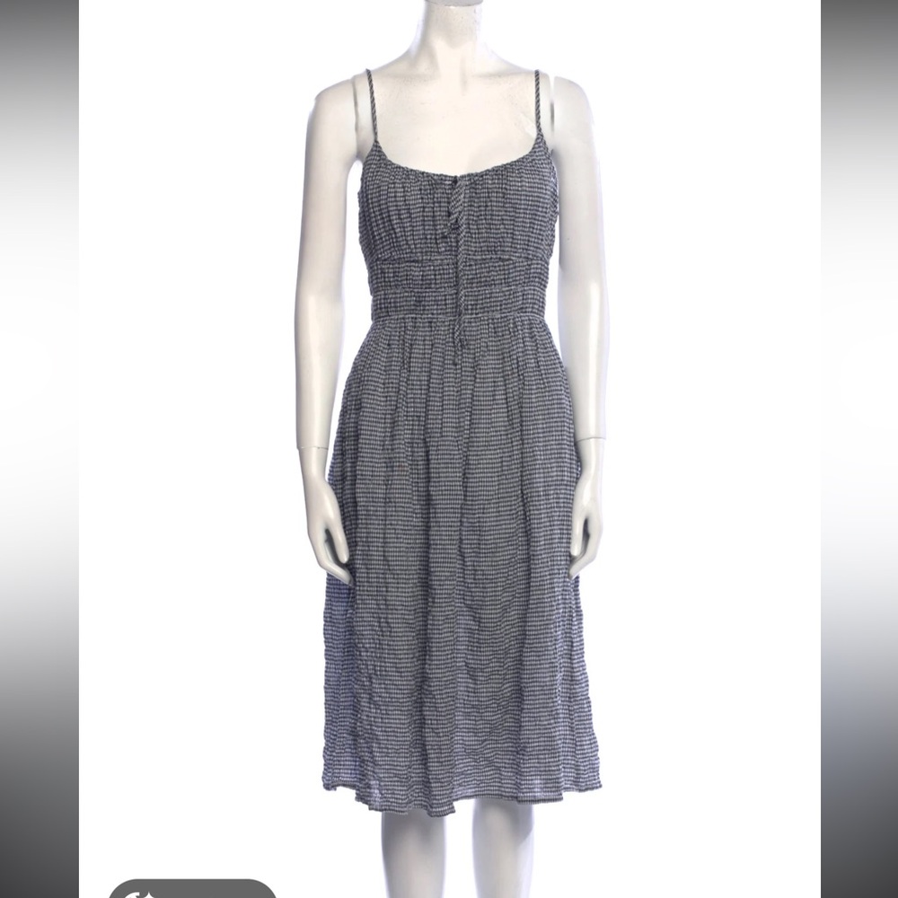 Ciao Lucia Gabriela Blue Striped Smocked Midi Dress